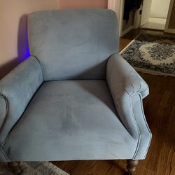 Blue with wooden legs