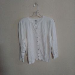 Ladies Lightweight White 7th Avenue Sweater Size XL 