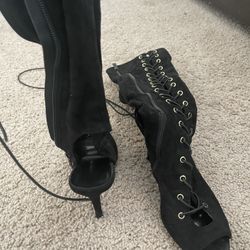 Black Knee High Boots
