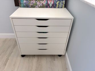 white storage stand from IKEA