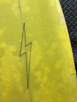 Lighting bolt surfboard  (top skin)
