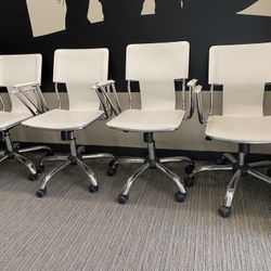 White Faux Leather (Vinyl) Conference Chairs