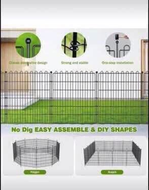 Decorative Garden Fence with Gate for Patio.