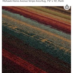Multi-colored stripe 7’6”x 10’ area rug, Mohawk