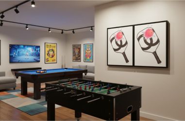 Set of 2 designer-style pickleball art prints.