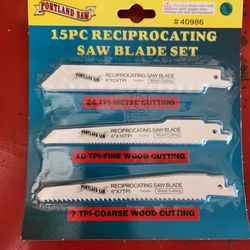 Reciprocating Saw Blades - 15 Pieces 