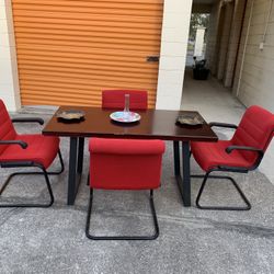 Dining Furniture Set $125 Fir All. 🎉🎈🎉 Table, Chair, Kitchen Dining Furniture, Red Chair, Office Furniture, Business Furniture, Armchairs.