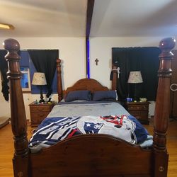 1970s Rare Vintage PAUL bunyan 4 Post Cannonball Bed 