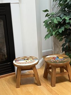Stools With Hand carved Design On Top