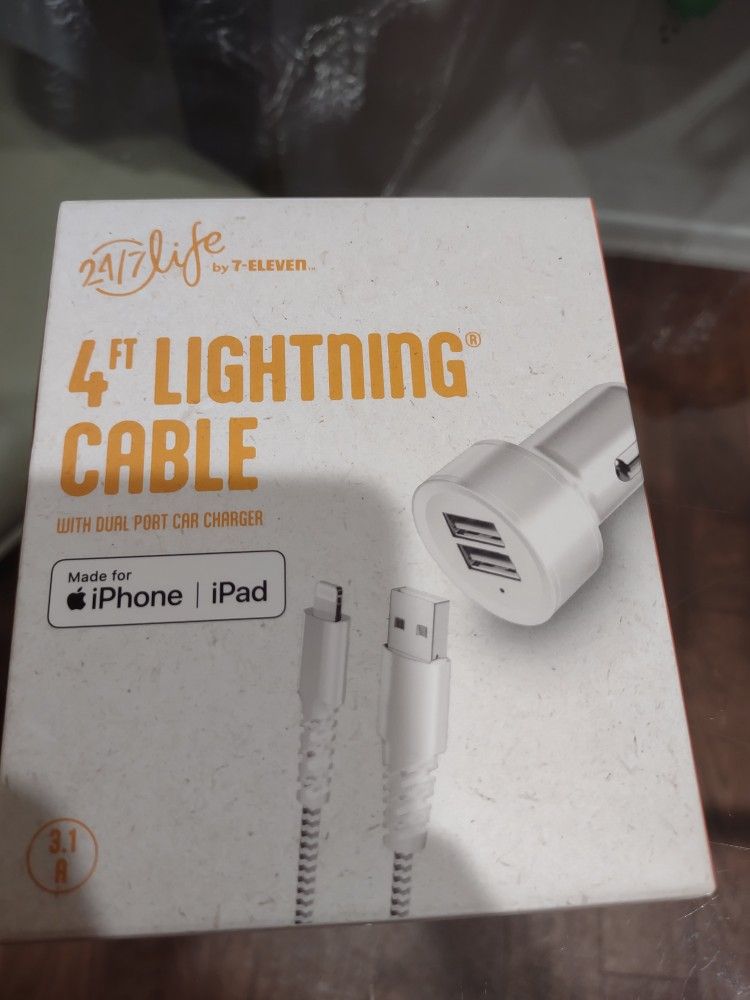 New 24/7 4ft Lightning Cable