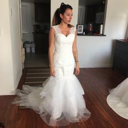 Lace Mermaid Wedding Dress Size 6