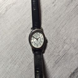Timex Cavatina Women's Black & Silver Toned Wristwatch w/ Adjustable Buckle Band