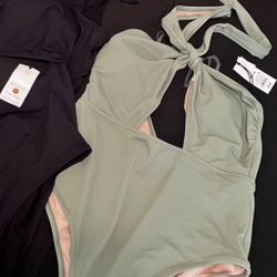 One Piece Sage Green Swimsuit NWT