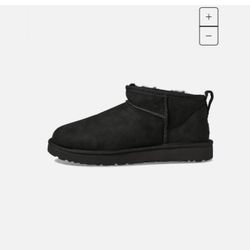 Woman's Black Mini Ugg Boots Size 7