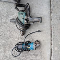 Makita Grinder And Spade Handle Drill