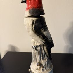 Vintage James B. Beam Trophy Red Bird Decanter 100 Month Old Jim Beam Empty 