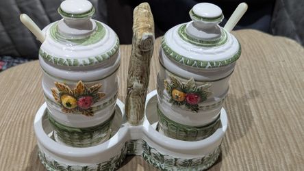 Jam Jelly Jar Porcelain Set
