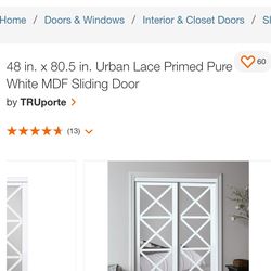 TRUporte 48x79 urban lace primed pure white mafia sliding door