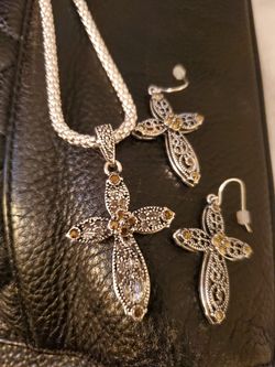 Cross Necklace and Earring set