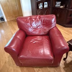 Nantucket Design Leather Chair Dakota Red- Hand Made USA