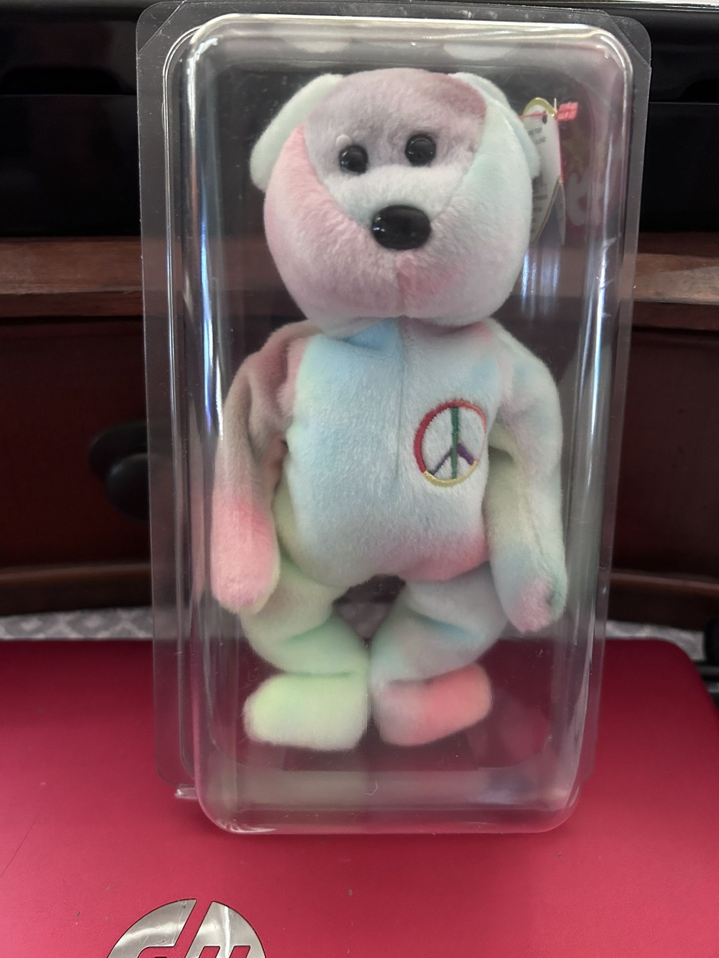 Rare fine, peace beanie baby bear