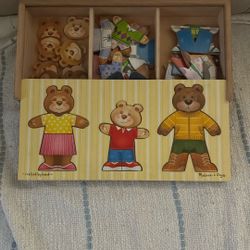 Wooden Bear Family Dress Up Puzzle