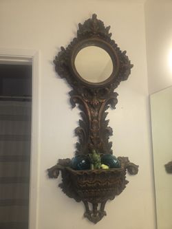 Antique Mirror/ Wall Planter