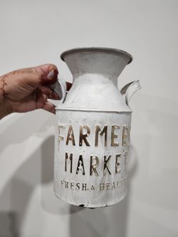 Vintage Rustic Metal Flower Vase