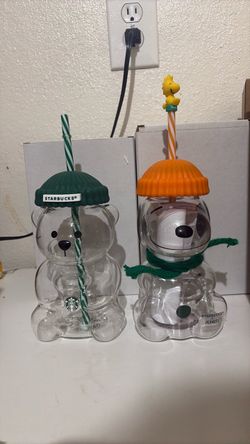 Starbucks x Peanuts Bear Glass Cup Set