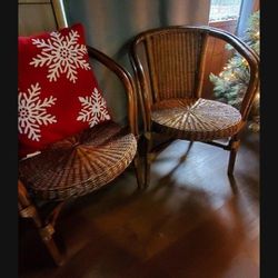 Two Rattan Cane Chairs  Excellent Condition $150
