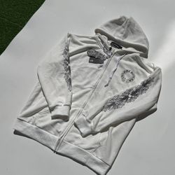 Chrome Hearts zip-up hoodie.
