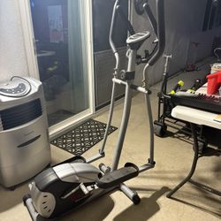 Sunny Health & Fitness Magnetic Elliptical Machine with LCD Performance Monitor, Pulse Sensor, Floor Stabilizers, Low-Impact, Full Body Workout