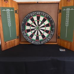 Dart Board 'The Ohio State Buckeyes' Cabinet And Board