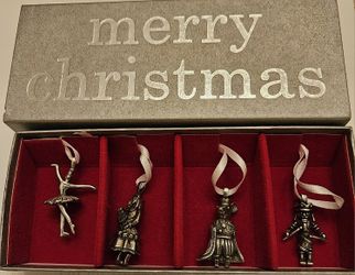 Vilmain Nutcracker Pewter Ornaments, Set of 4