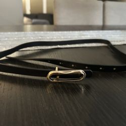 Black belt with gold buckle size small