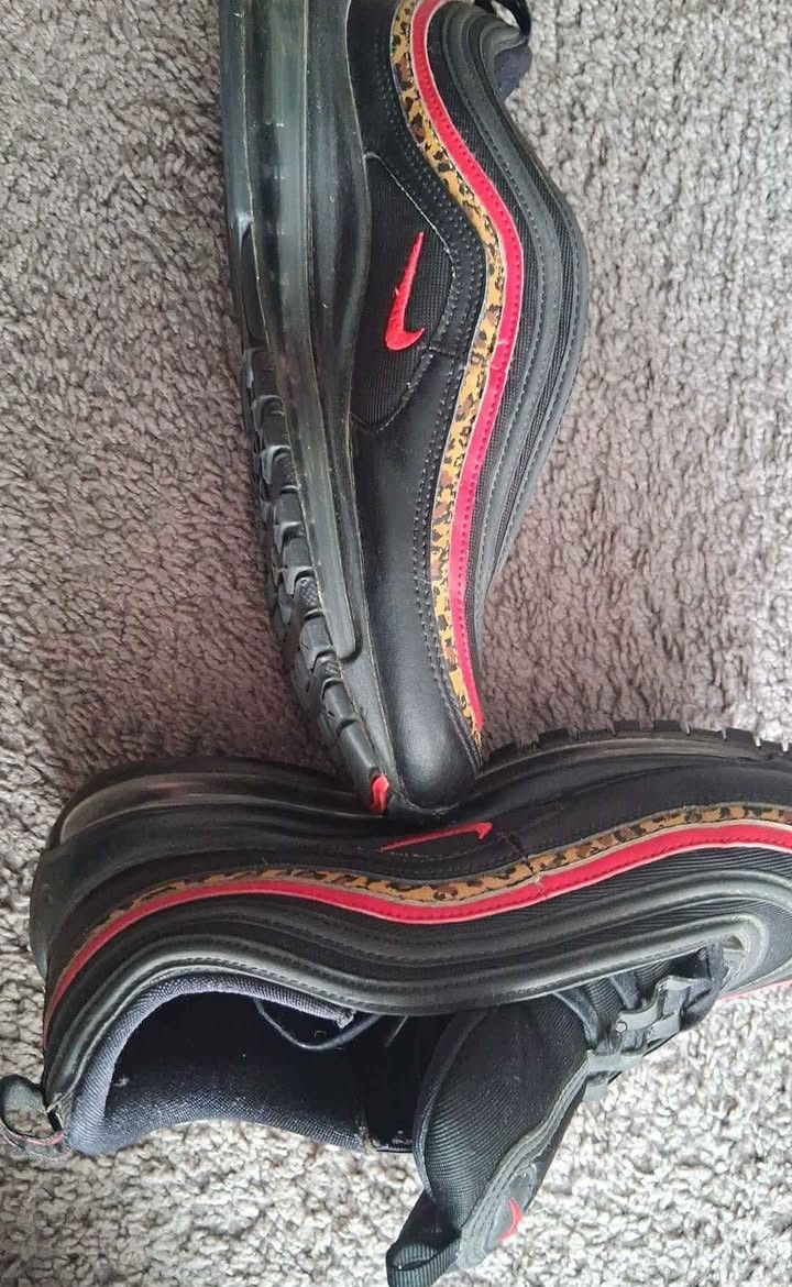 Nike Air Max 97 In The Black And University Red Print Or Cheetah Print