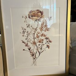 2 Floral Painting With Gold Frame 