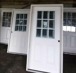 White Exterior Door with 9-Lite Window