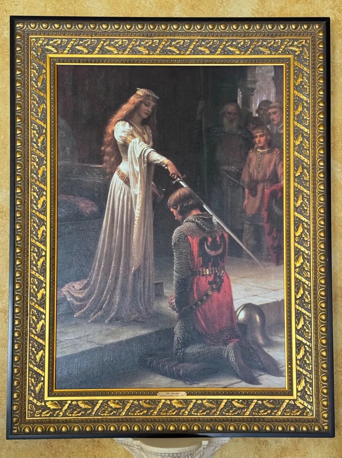 The Accolade/Edmund Blair Leighton 42x32 Canvas Replica Painting Blk/Gold Frame