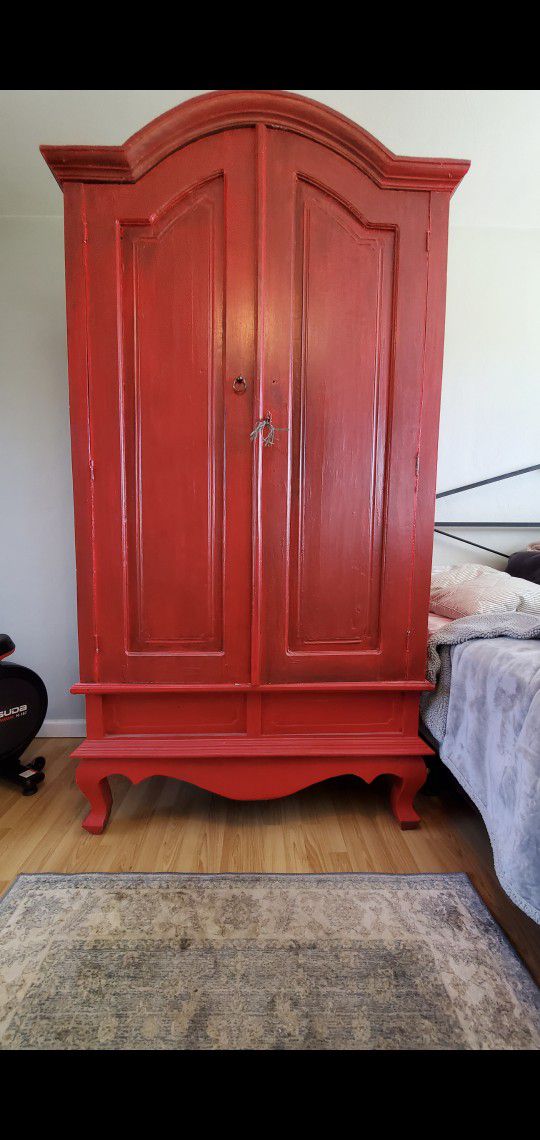 Red Wood Armoire 