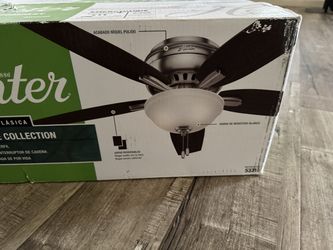Flush mount 52 inch ceiling fan new in box hunter