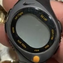 Nike Bowerman Digital Watch Black Gray 100M 10 Lap Day Date WR0082 New Battery