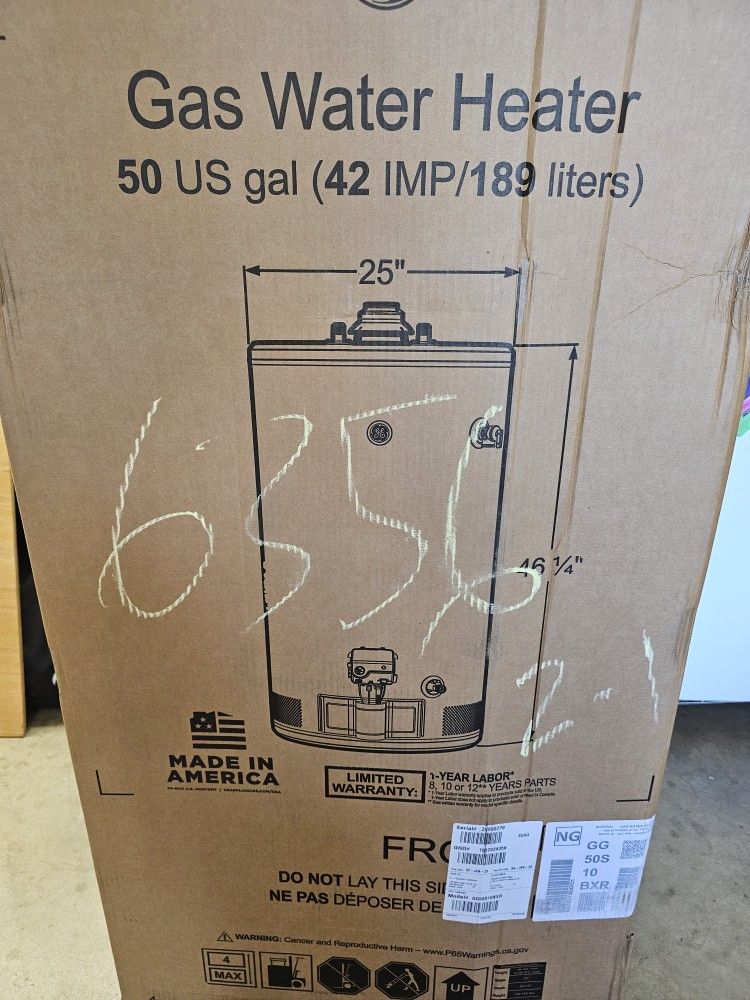 Brand New 50 Gallon GE Water Heater