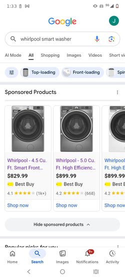 Whirlpool smart washer