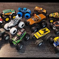 (11) Available  - Hot Wheels Monster Truck Marvel Zombie Mohawk Warrior Titan Scoobie Doo Grave Digger