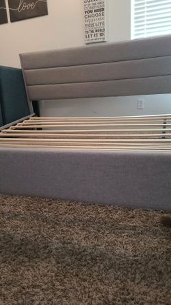 Spotless clean gray California king bed frame
