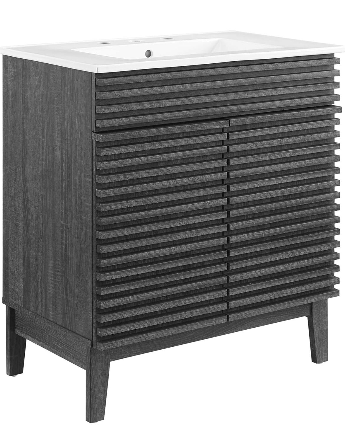 Modway Render 30" Bathroom Vanity in Charcaol White