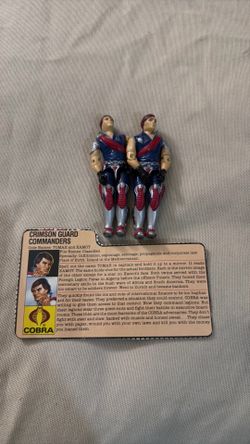 Vintage 1985 G.I. Joe Tomax & Xamot Crimson Twins Figures w/ File Card