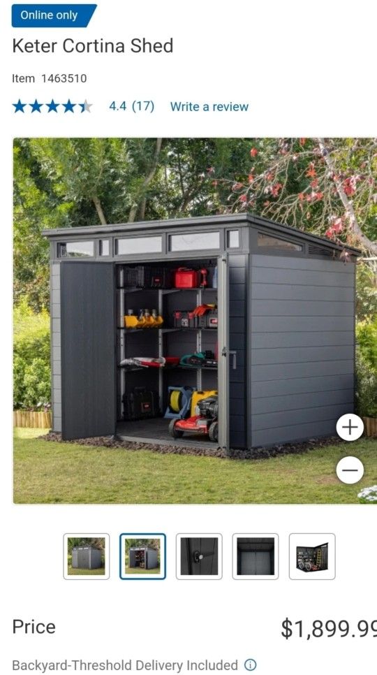 Keter Cortina 9x7 Storage Shed $1,200
