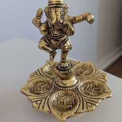 Traditional Brass Ganesha Oil Lamp